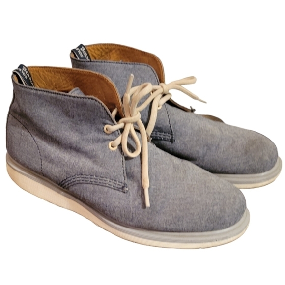 Dr. Martens Nixon Men's Boots Size 12 Gray Chambray Lace Up - Picture 1 of 7